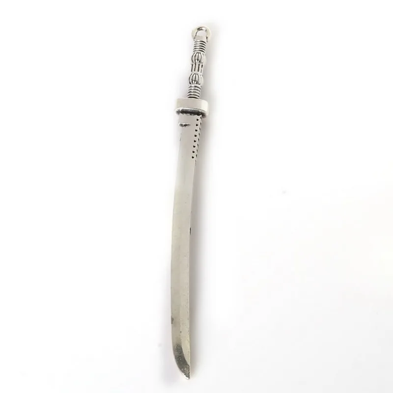 Free Shipping Fashion 108x10mm 10pcs Antique Plated Silver Pendant Sword Charm Jewelry Findings For DIY | Украшения и аксессуары