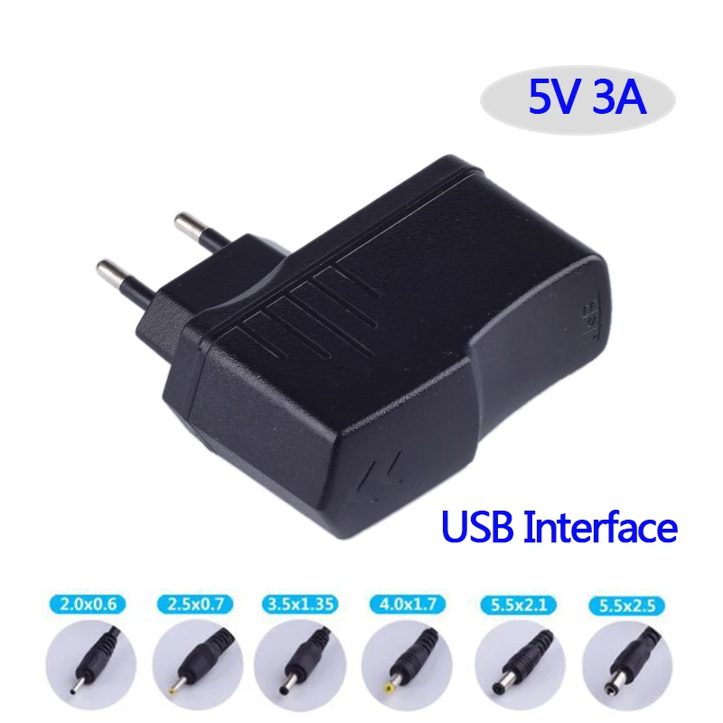 Адаптер питания с вилкой Стандарта ЕС и США 5 В 3 А универсальный USB интерфейс Micro