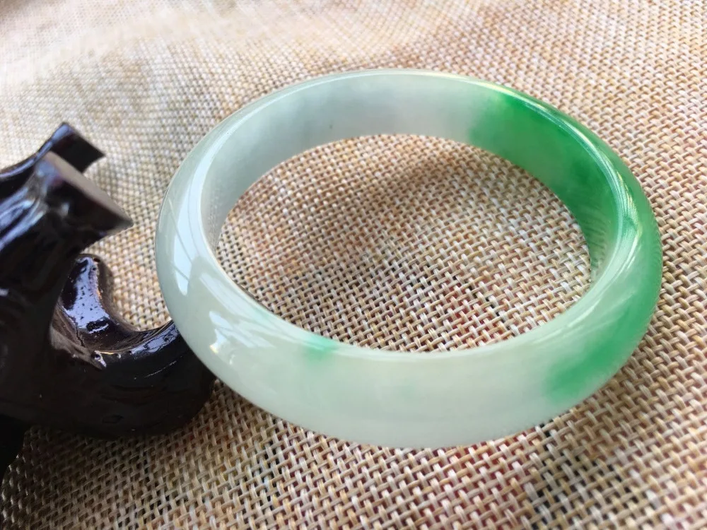 Certified Natural Lavender Green Jadeite Jade Bangle Bracelet Handmade 55--60mm | Украшения и аксессуары