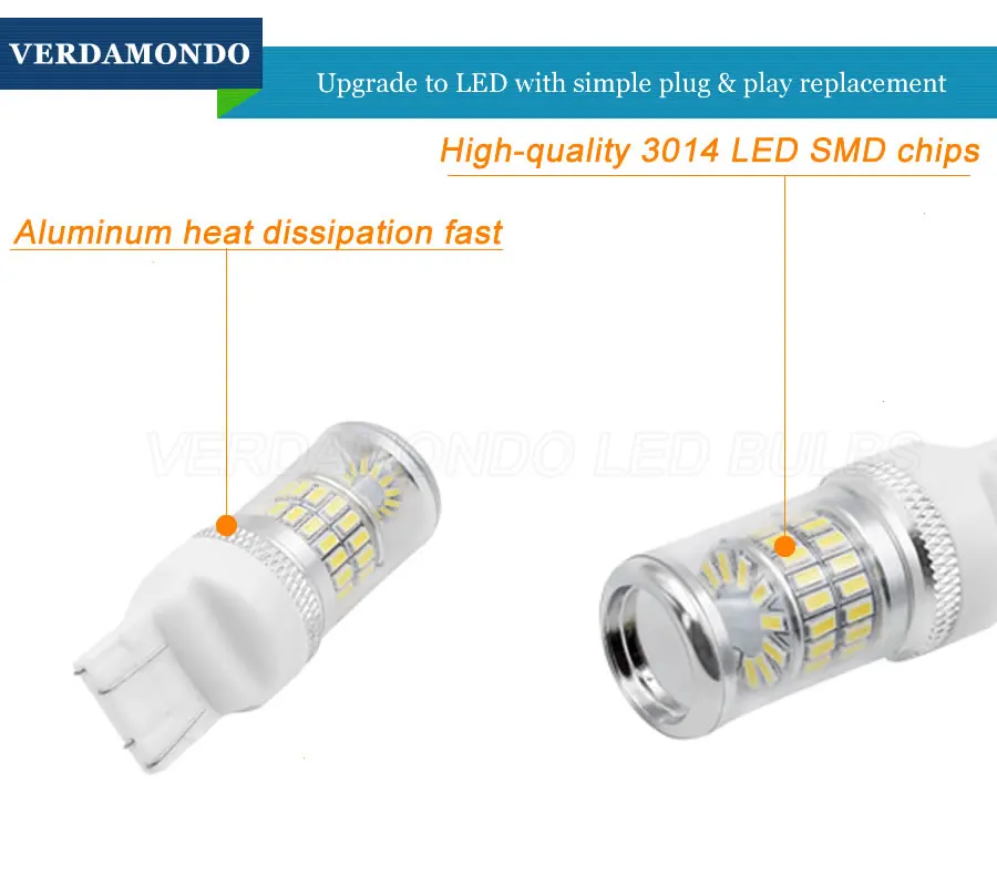 

1pcs T20 7440 7443 w21/5w 3014 48smd Auto Signal Brake Lamps Stop Reverse DRL Light Bulb White Parking Leds Rear Lights DC 12V