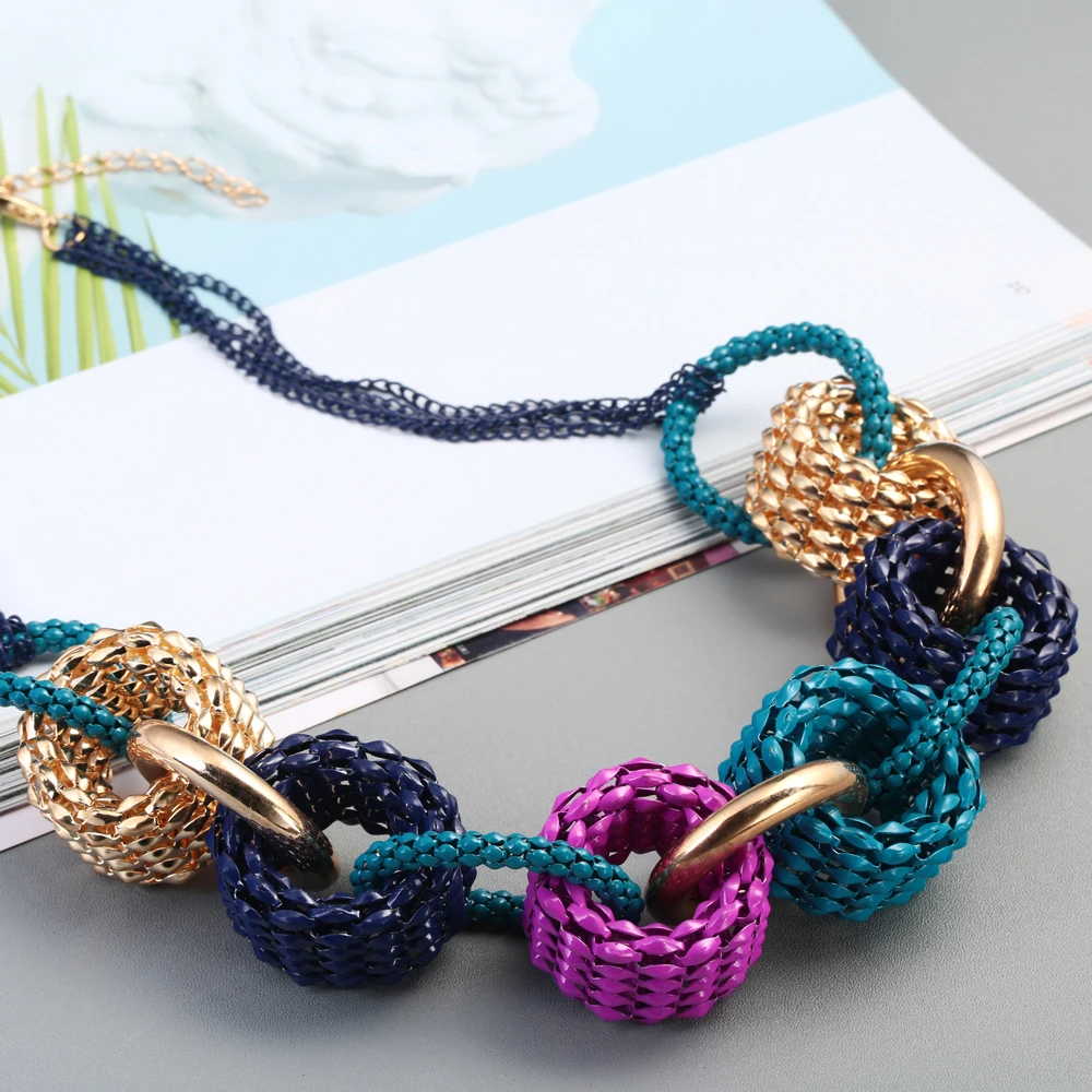 Женское и мужское винтажное ожерелье Collares из металлического сплава с круглой