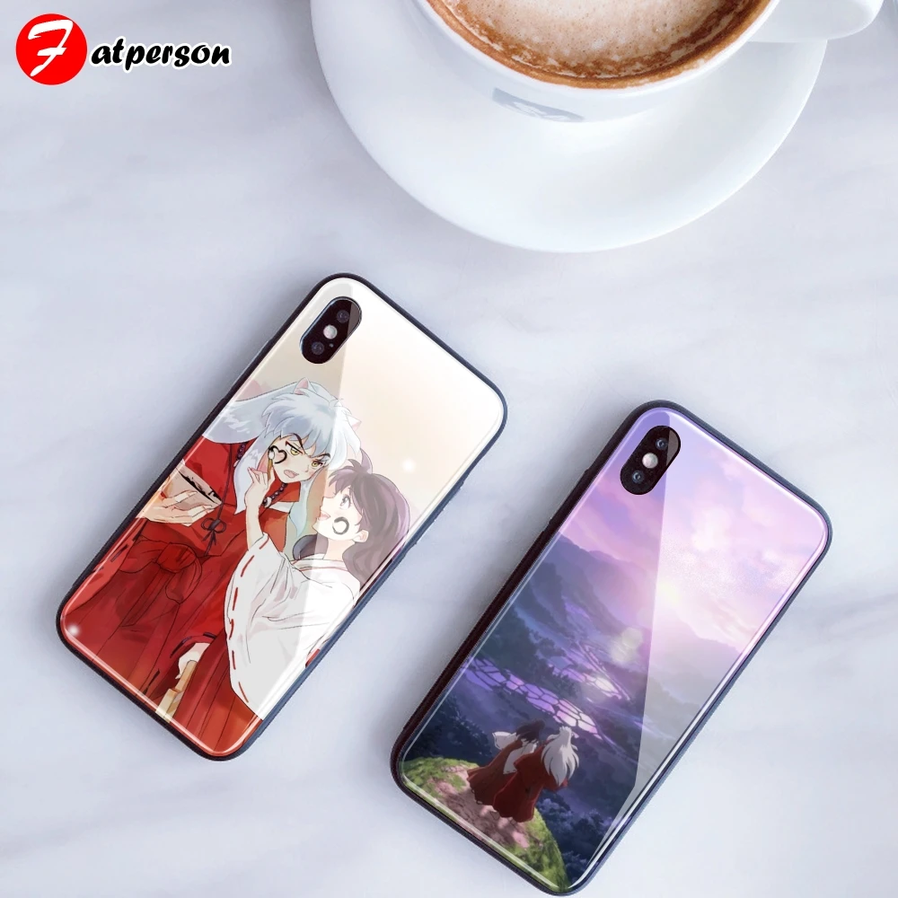Чехол для телефона Inuyasha iPhone 7 8 6 S Plus чехол из закаленного стекла на заказ X XR XS MAX