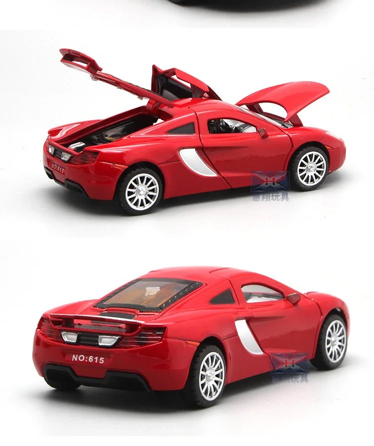 1:32 Высокая симуляция гоночного coupe McLaren P1 модель автомобиля из сплава с легкой музыкой откатная функция игрушки для детей Подарки