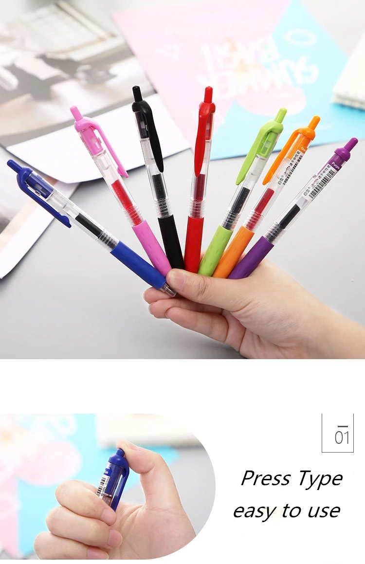 0.5mm Gel Pens For School Office Supplies Kawaii Press Type Multicolor ballpoint pen Cute stationery Writing Store