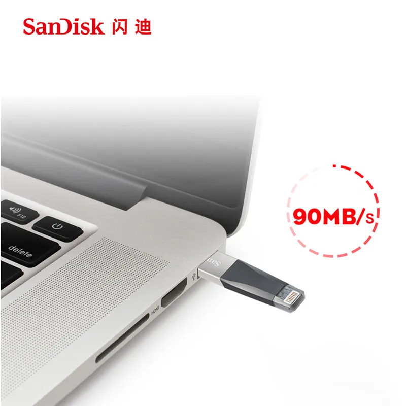 Sandisk OTG USB флеш накопитель 16 ГБ 32 64 128 3 0 флэш диск для iPhone iPad iPod красный синий черный
