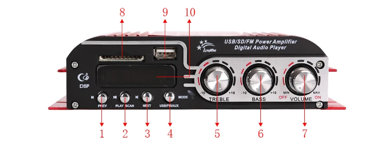 Kinter MA-500 звуковые усилители аудио 4 канала для динамиков Hifi стерео с SD USB Bluetooth FM радио управление громкостью басов