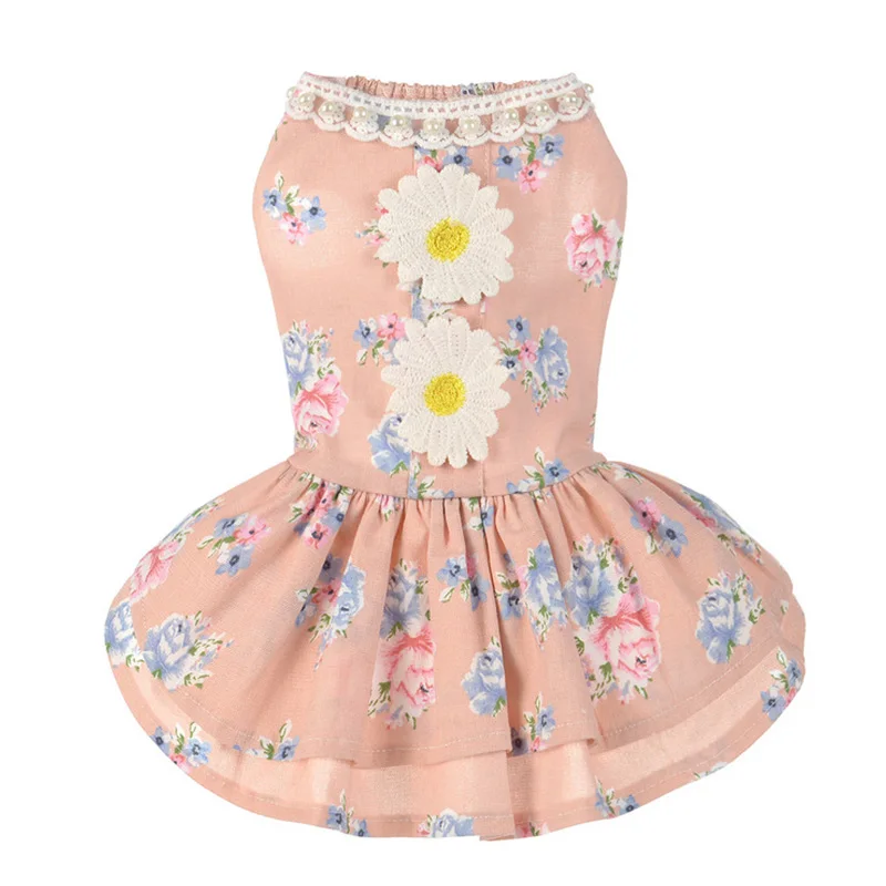 Новинка 2017 одежда для домашних животных платье собак юбка с солнечным цветком на