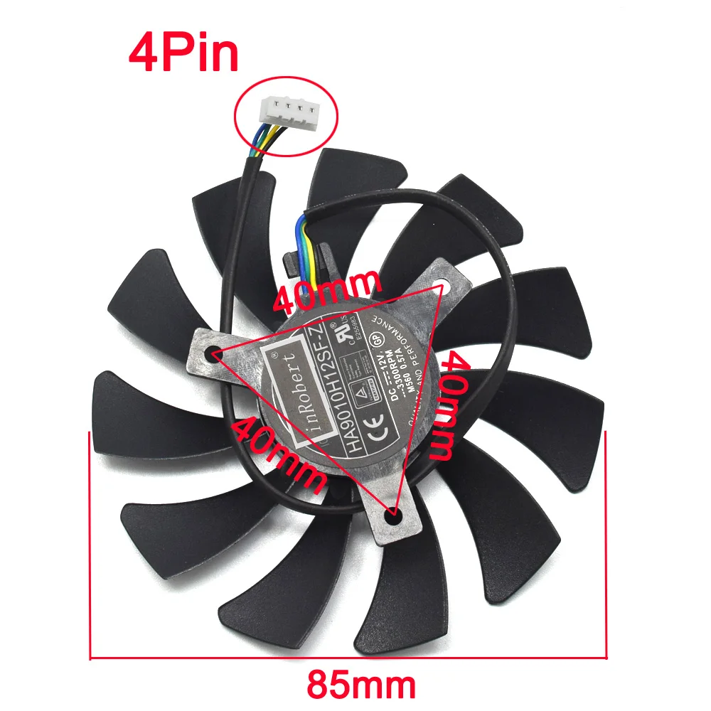85 мм DC 12 В 4Pin VGA кулер Замена вентилятора для Zotac GTX1060 6 ГБ GTX 1060 3 ГБ Мини HP RX480 HPRX480 Графика Видеокарта DIY