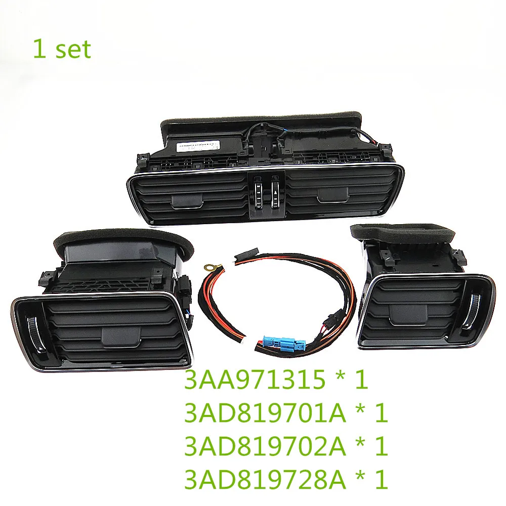 SCJYRXS OEM автомобиль LHD Chrome фортепиано Краски приборной панели холодного воздуха состояние на выходе Vent комплект для Passat B6 B7 CC R36 3AD819728A 3AA971315