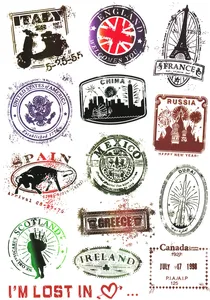 2017 Новый Дизайн A4 Размер Ретро штамп ПВХ водонепроницаемый блокнот чемодан багаж ноутбук наклейки для Mac Pro скейтборд DIY Наклейка