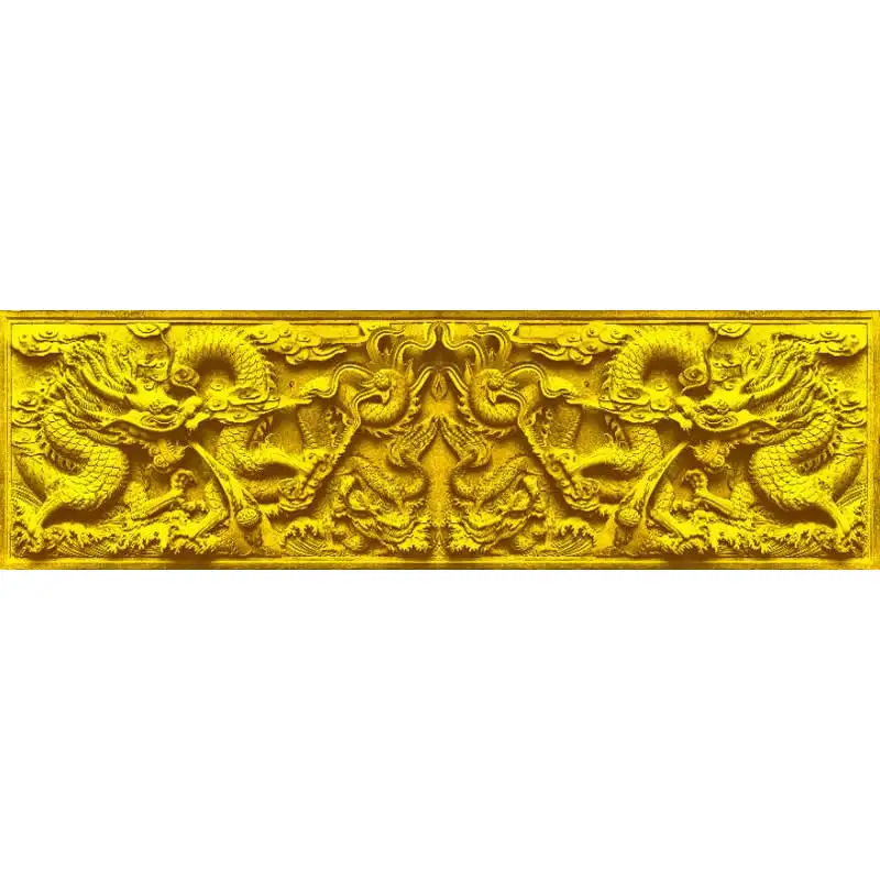 Gold 3D фон Китайский двойной Дракон Камея печать задний фон для аквариума украшение аквариума плакат с клеем - Цвет: Gold