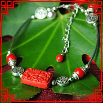 women ethnic anklets chains new handmade carved lacquerware foot chinese jewelry Miao silver vintage | Украшения и аксессуары