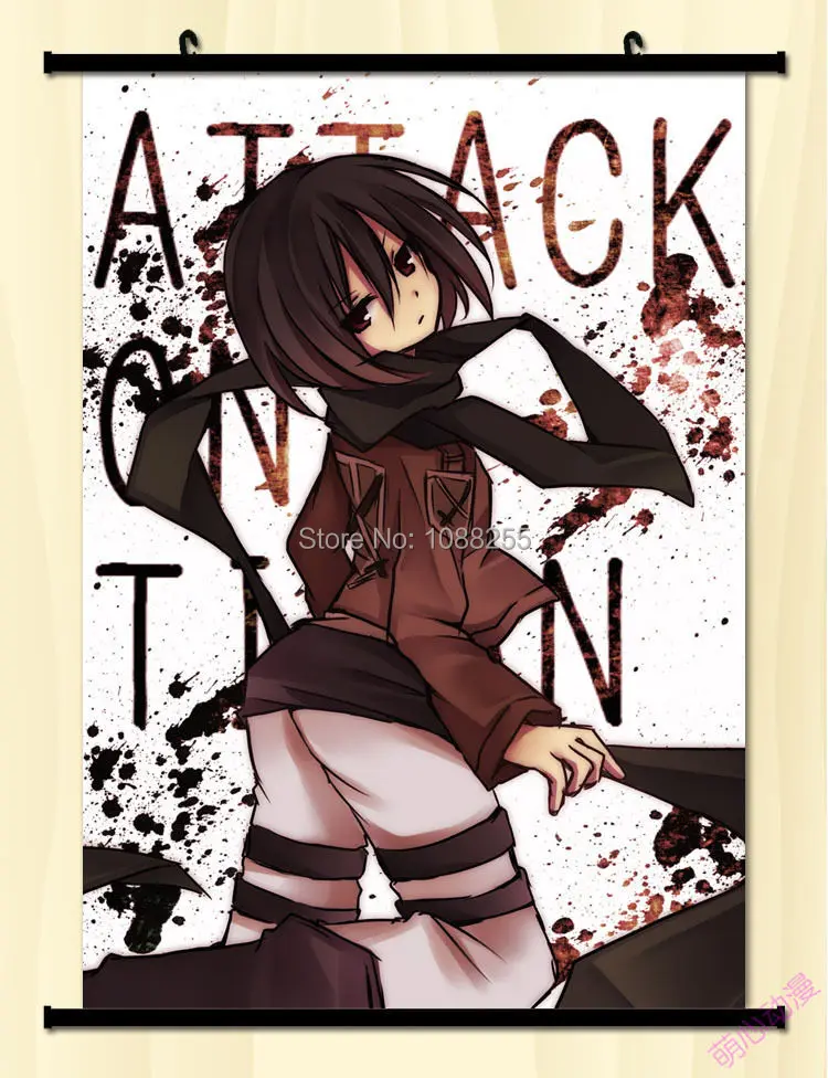 Атака на Титанов Shingeki no Kyojin Mikasa Ackerman домашний декор настенная прокрутка постер |