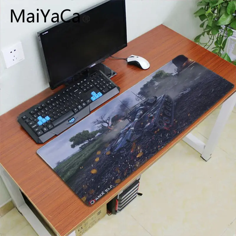 Maiyaca милый коврик с изображением танки для мышки в стиле аниме большой игровой