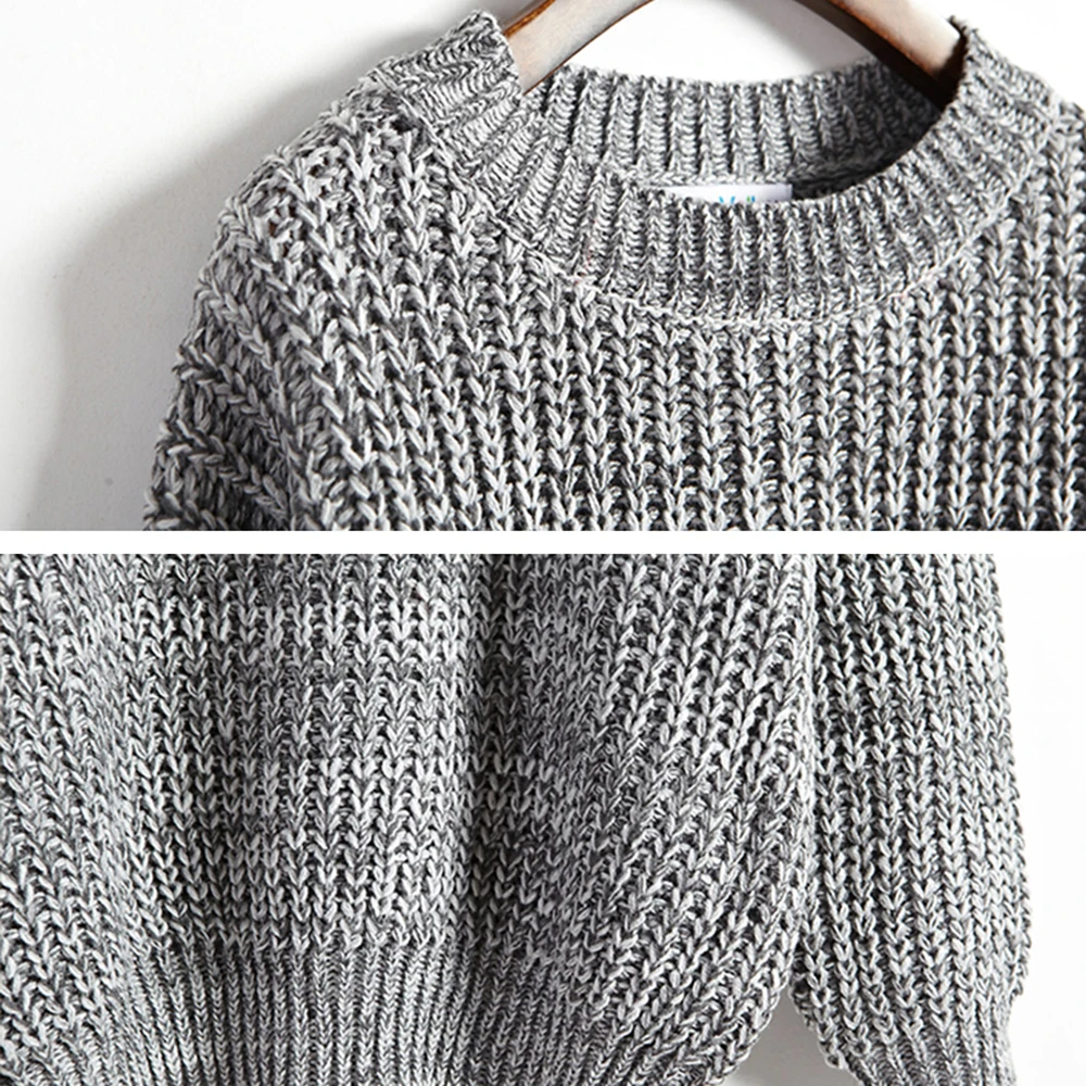 Однотонные вязаные Пуловеры для женщин свитер Для Винтаж Bat рукава один размер