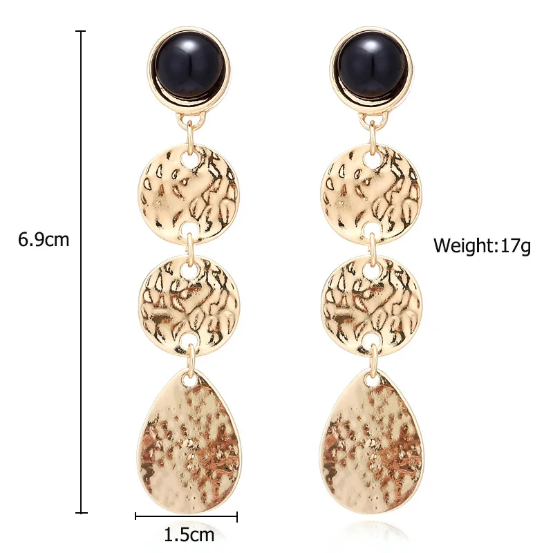 new design Vintage earrings irregular geometric metal wild acrylic |