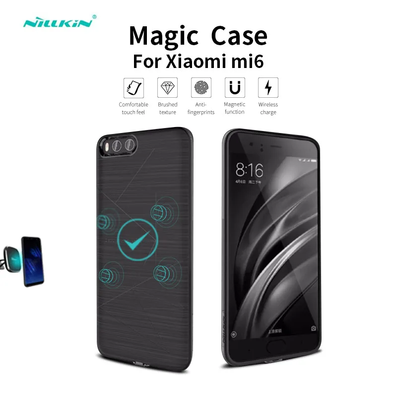 Волшебный чехол Nillkin для Xiaomi mi6 Qi с приемником беспроводной зарядки mi 6 сотового