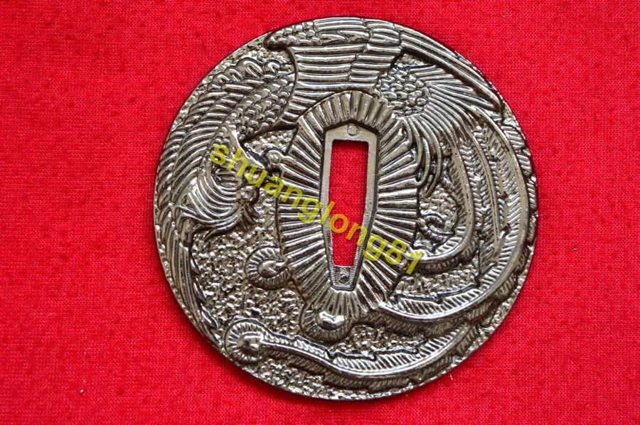 Ручная работа сильный Феникс японская Цуба сплав Guard Tsuba для самурайский меч