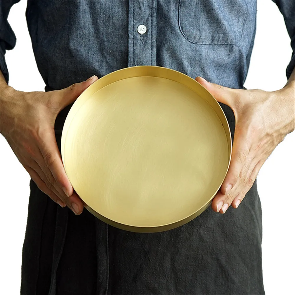 Скандинавский металлический круглый поднос для хранения современный шикарный Ins