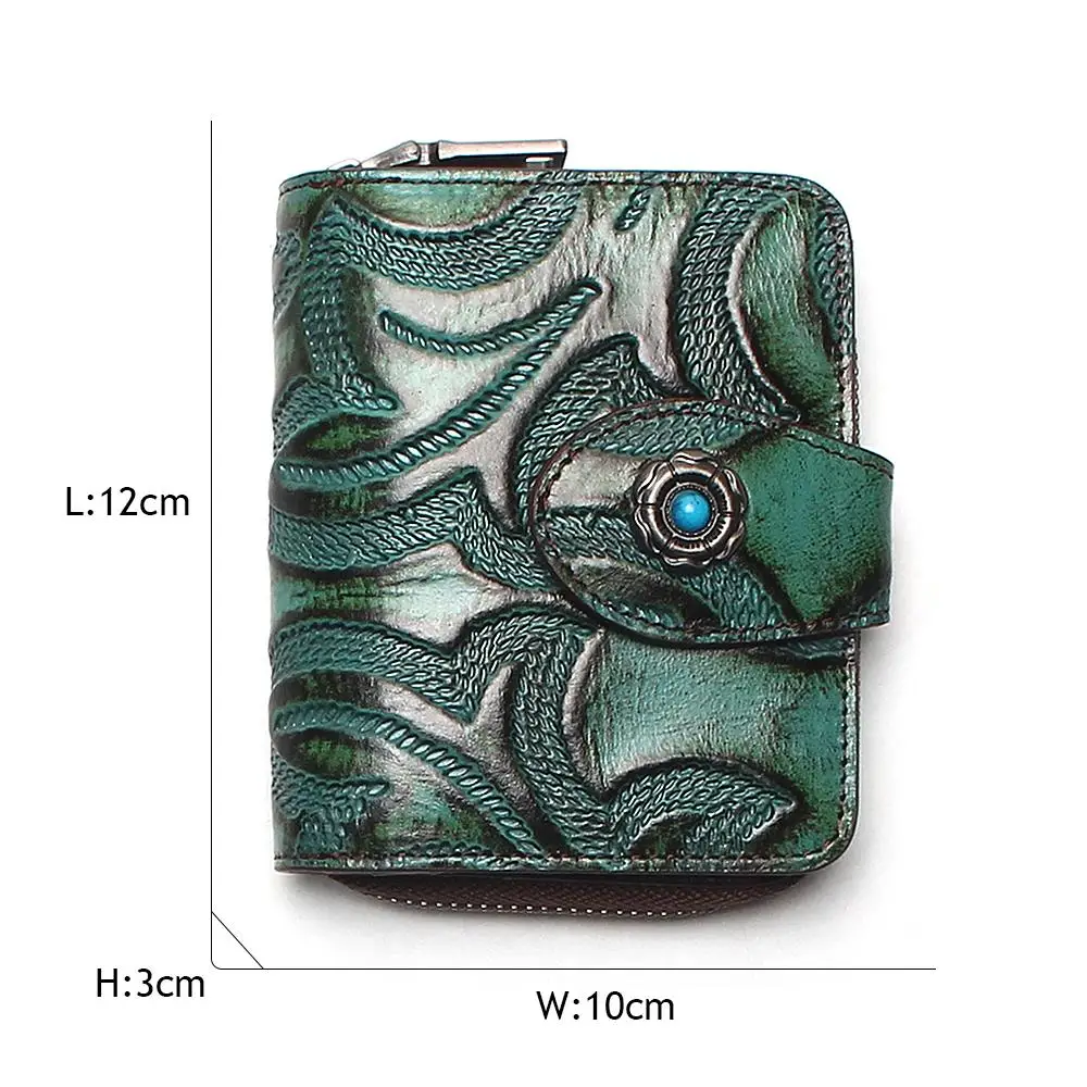 Женский кошелек на молнии из натуральной кожи в стиле ретро Tauren Accordion|wallet women|pattern