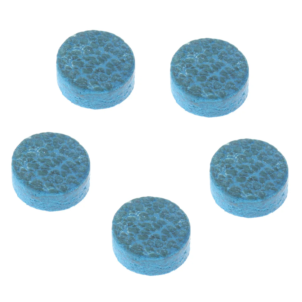 5 Pieces 10mm/0.39inch Blue Diamond Leather Glue-on Snooker Pool Billiard Cue Tips for Indoor Games Accessories | Спорт и