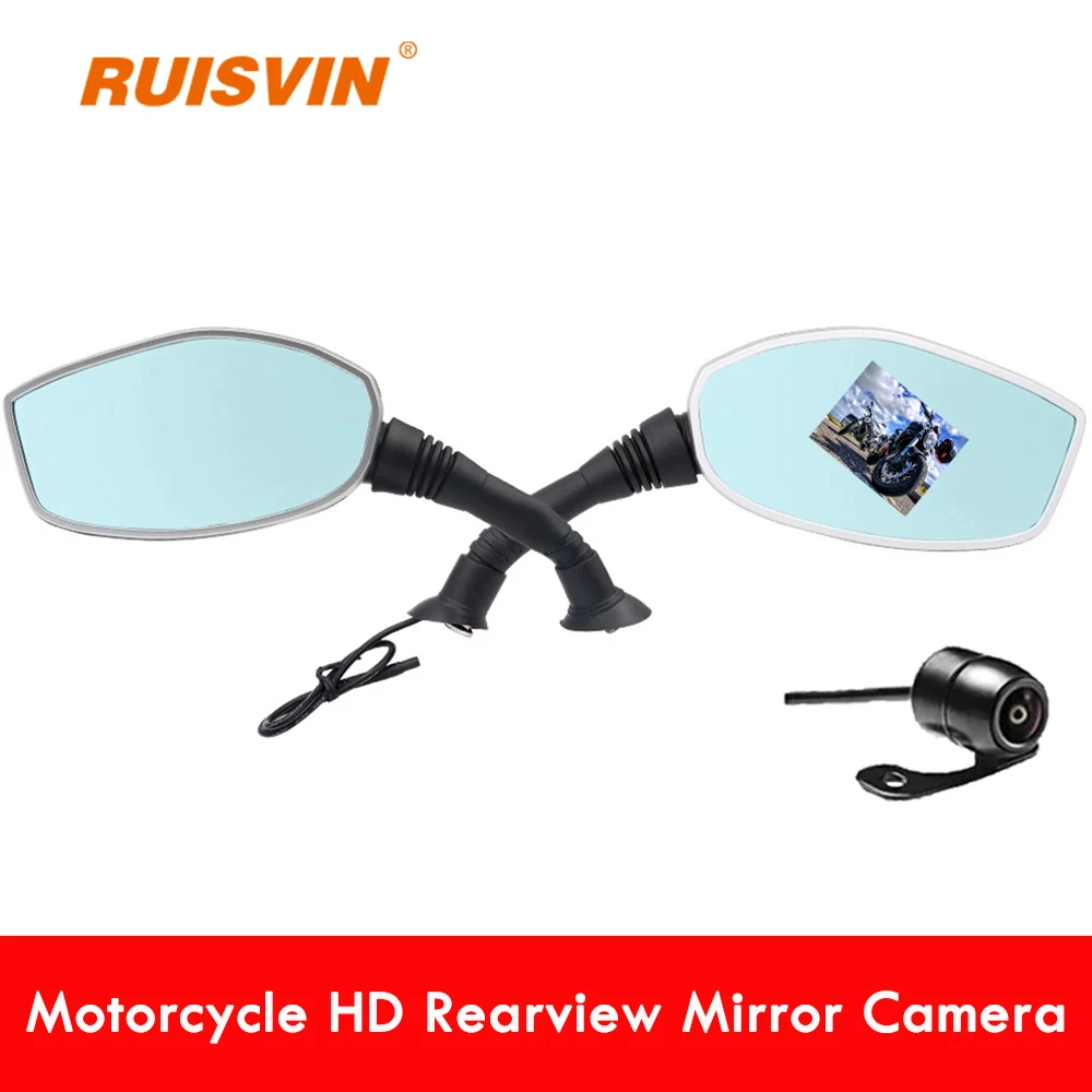 RUISVIN мотоцикл зеркало заднего вида Две камеры Мотоцикл регистраторы HD