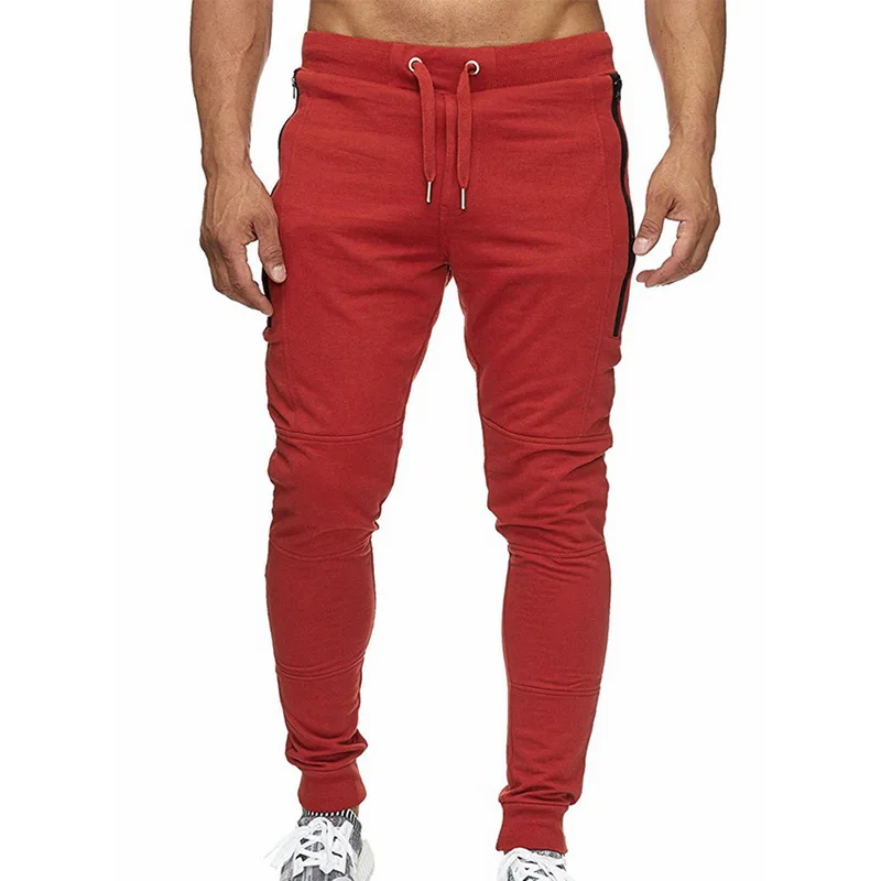 Red 1 Laamei уличные мужские кружевные брюки Новые хип-хоп мужские облегающие брюки для уличных танцев мужские однотонные модные спортивные штаны - Цвет: Red 1