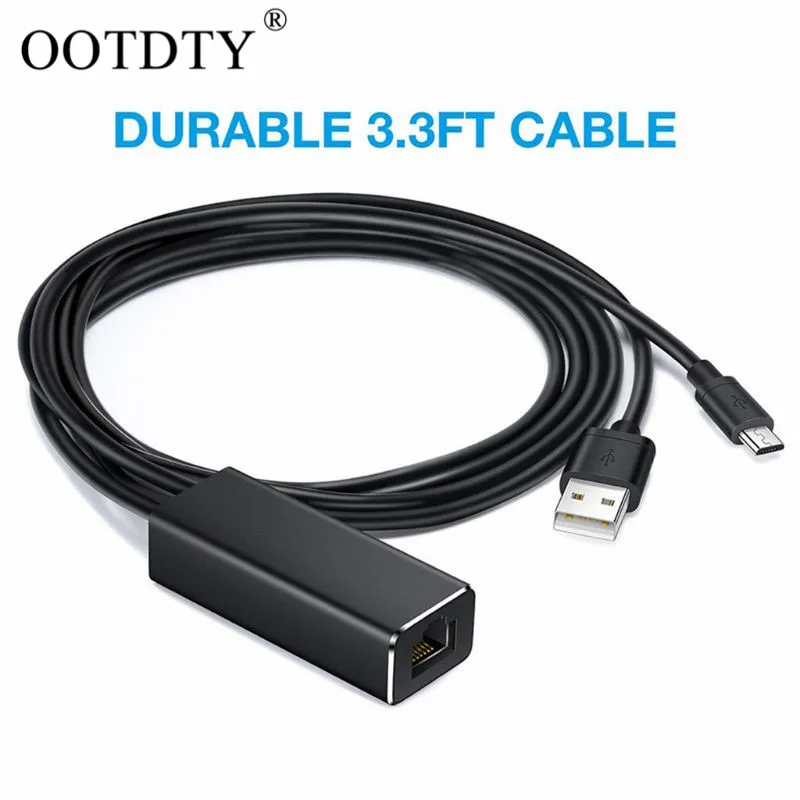 Аудио ТВ палка HD 480 Мбит/с Micro USB 2 0 к RJ45 Ethernet адаптер 10/100 для нового Fire TV/Google Home