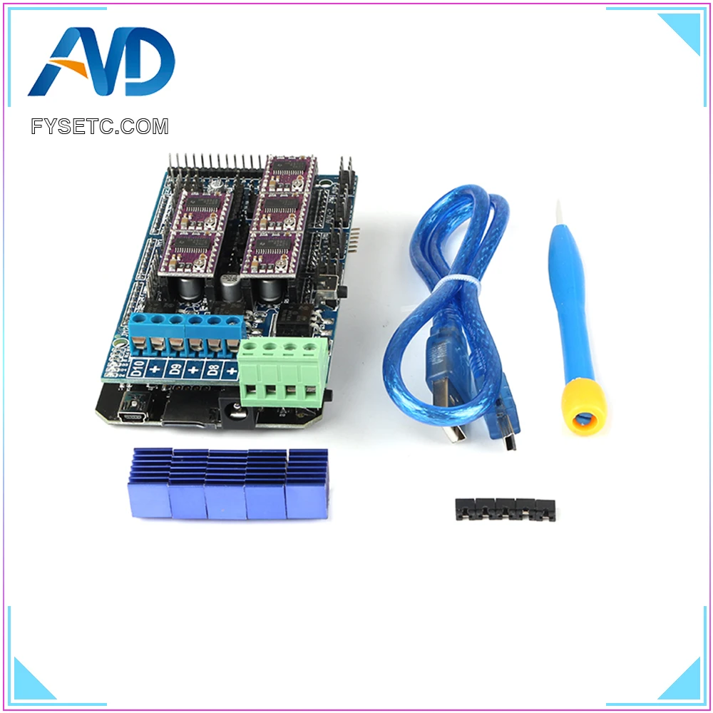 

3D Printer Parts RE-ARM 32 Bit Control Board Upgrade Mega 2560 R3+5pcs DRV8825 Motor Driver + Ramps 1.5 Control Panel