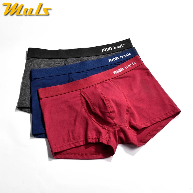 Brand Boxers Men Shorts 3PCS High Quality Cotton Comfortable Underwear Male Boy Bodysuit Under Pant Solid Fitted Size S-3XL | Мужская