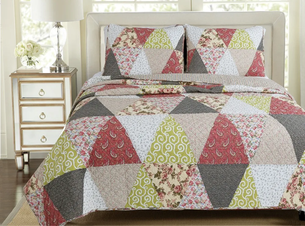 CHAUSUB лоскутное покрывало Стёганое одеяло комплект 3 шт. из стираного хлопка s