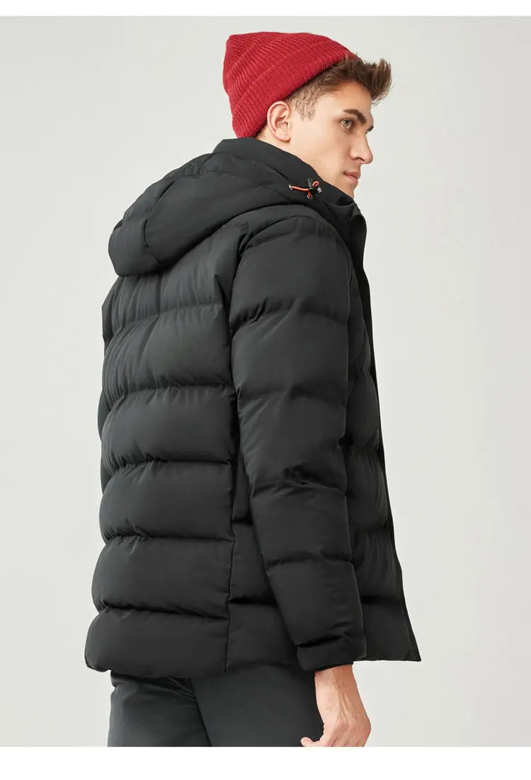 Giordano мужской пуховик из утиного пуха с капюшоном, данная модель имеет широкий размерный ряд