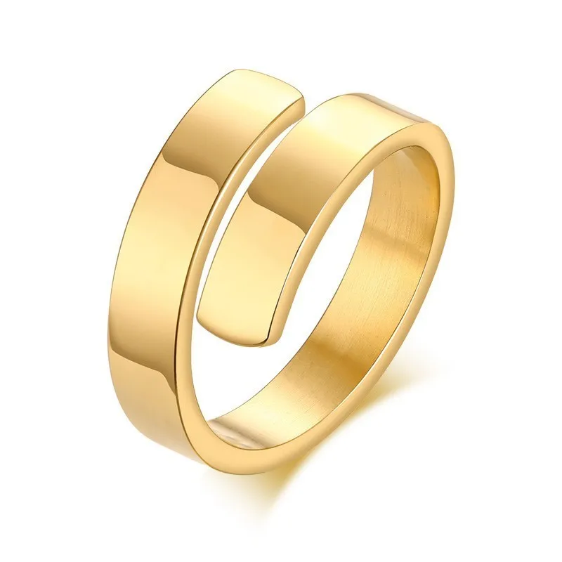 no engraving gold Изготовленные на заказ двойные кольца с двумя именами, позолоченные кольца из нержавеющей стали, персонализированное имя, координатная обёртка, лучший друг, регулируемый размер - Цвет основного камня: no engraving gold