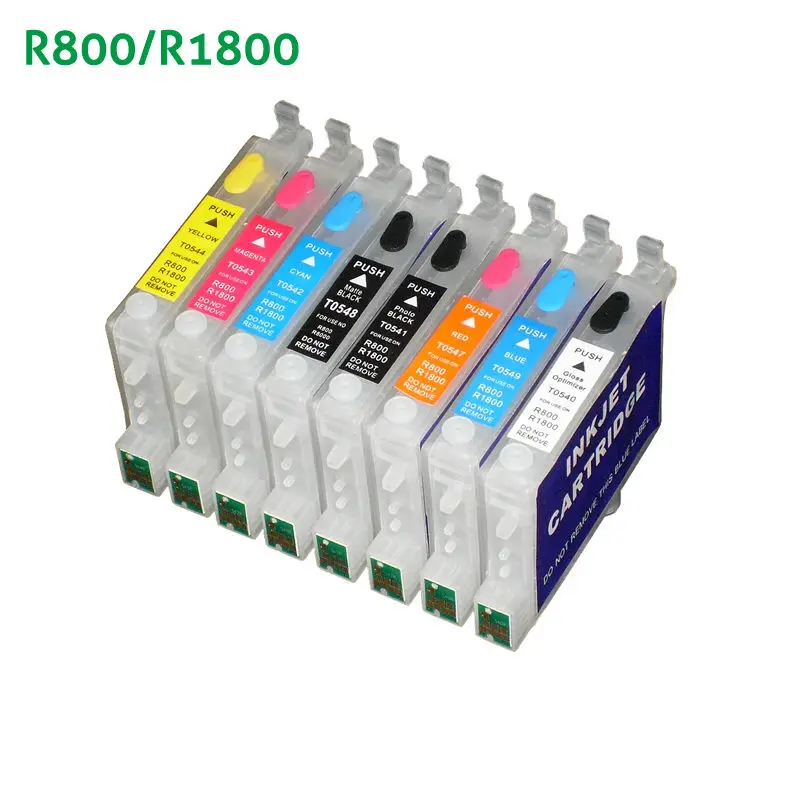 8 шт. T0540 T5049 с чипами ARC пустые многоразовые картриджи для принтера Epson R800 R1800|cartridge