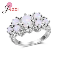 classic romantic sparkling green fire opal 925 sterling silver sweet promise female finger ring for women wedding jewelry