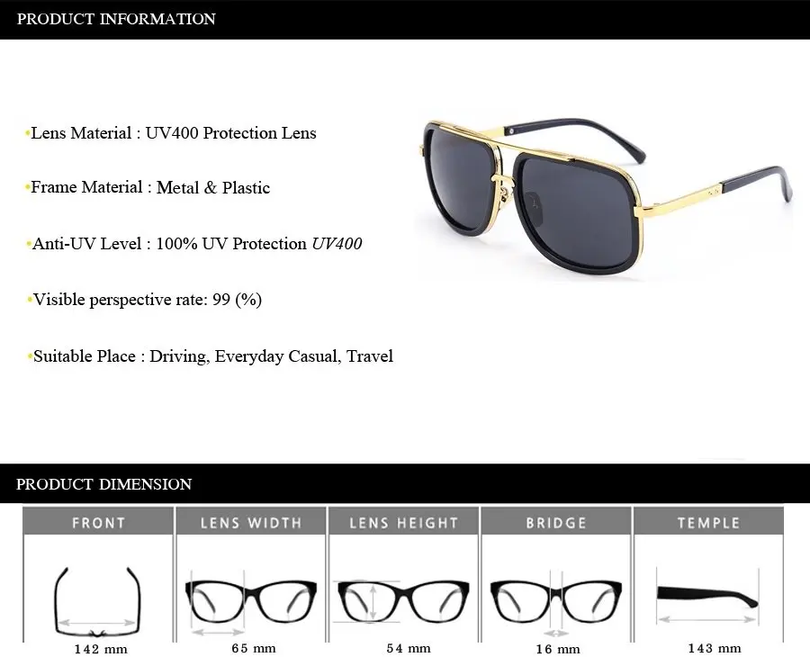 

Oversized Men Sunglasses men luxury brand Women Sun Glasses Square Male Gafas de sol female sunglasses for men women