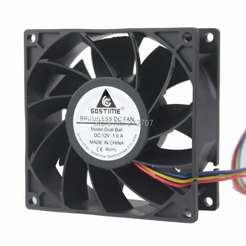 Gdstime DC 12V шариковый подшипник 92x92x38 мм FG PWM 4Pin кулер 92 чехол осевой промышленный