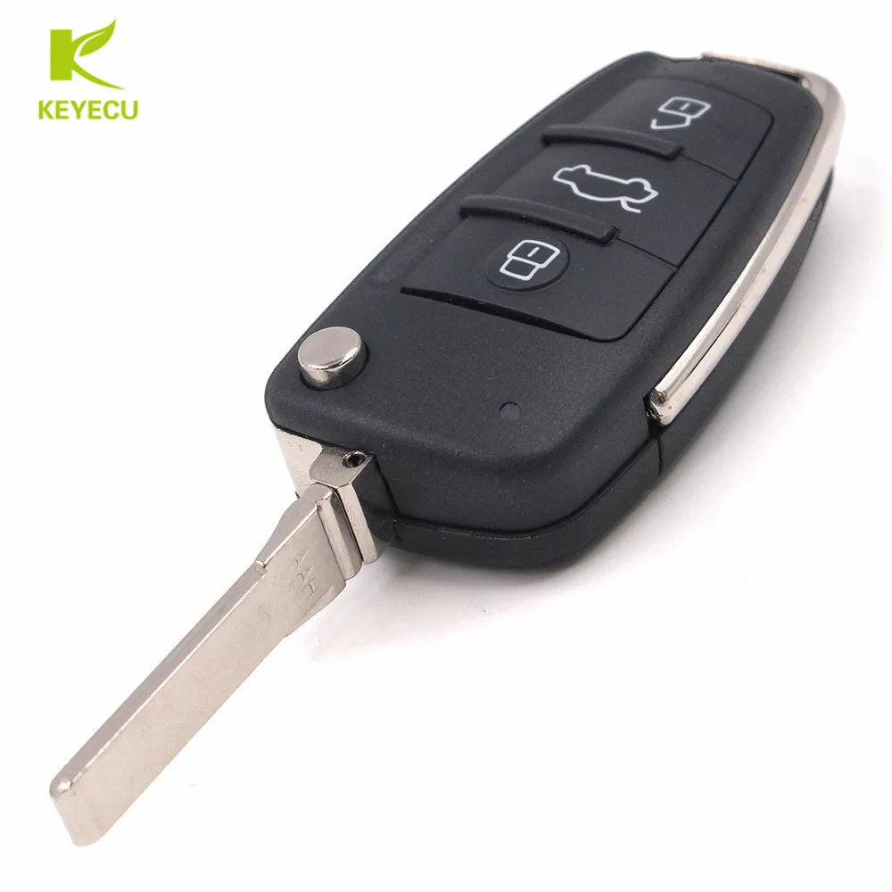 KEYECU складной дистанционный ключ 3 кнопки 433 МГц 8E чип для Audi Q7 8E0 837 220AF|8e0 837|chip keyschip