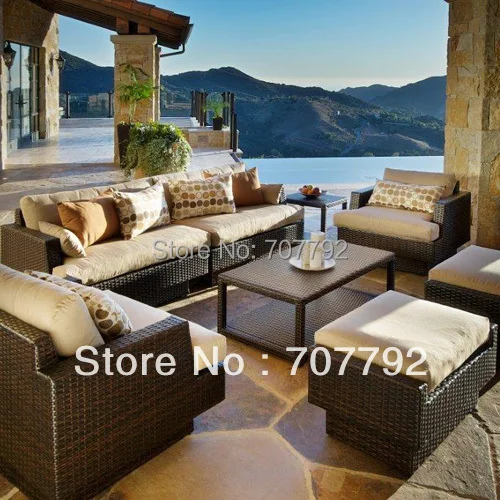 Новый дизайн открытый патио плетеная глубокая мебель для сидений|patio designs|outdoor