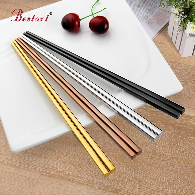 Палочки для еды из нержавеющей стали 4 пары|stainless steel chopsticks|steel chopstickschop sticks |