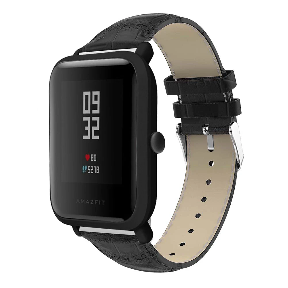 Крокодиловые ремешки для Xiaomi Huami Amazfit Bip BIT Lite Молодежные кожаные Смарт-часы ремешок для amazfit браслет 20 ММ Спортивный