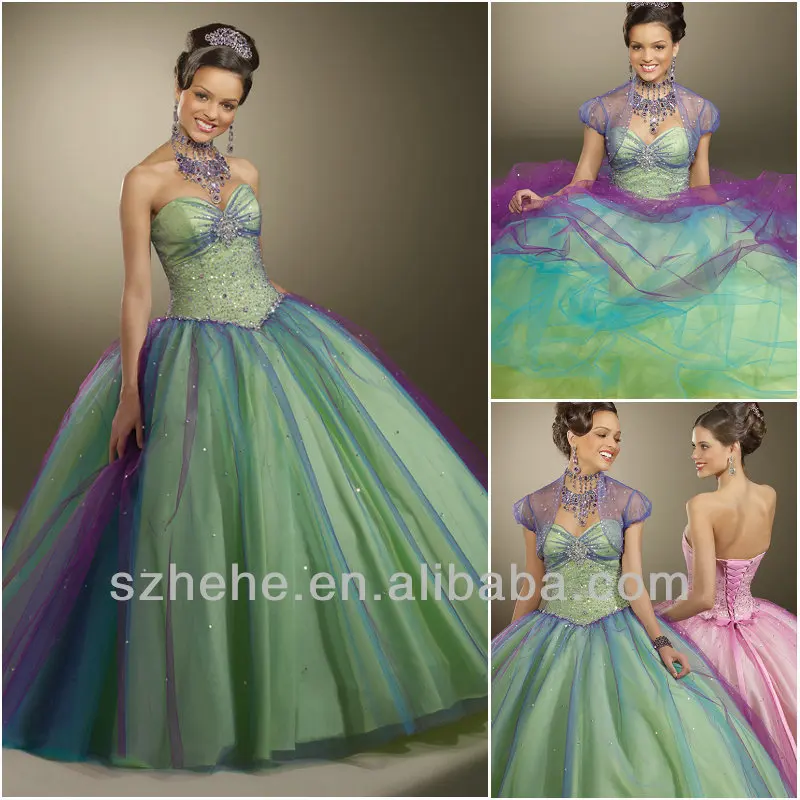 JM.Bridals CY1808 Pretty Ball gown Beaded with jacket Tulle colorful quinceanera dresses pictures|gown purple|gown lace sleevesgown dress |