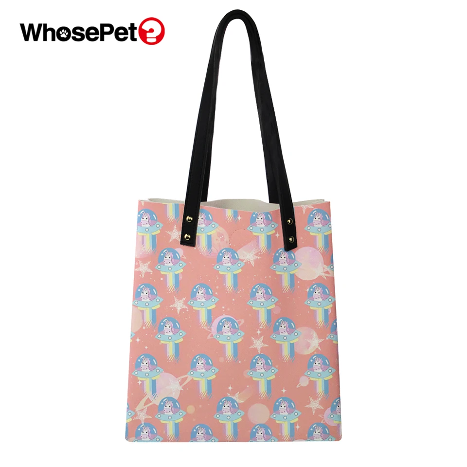 WHOSEPET женская сумка на плечо из искусственной кожи мультяшный Единорог для
