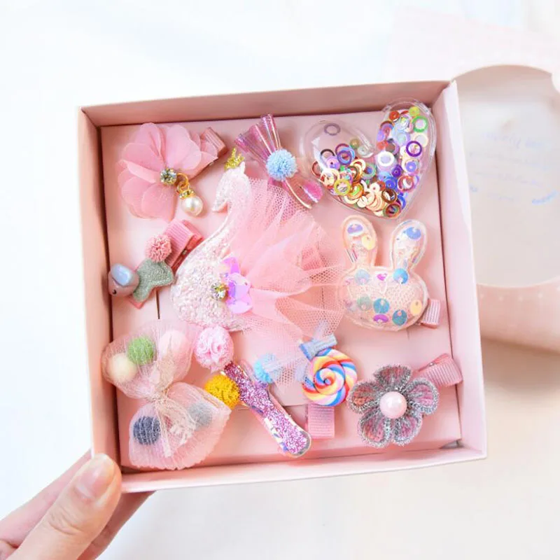 10 PCS NO BOX F04 Новые блестящие заколки для волос с блестками и бантами для маленьких девочек, заколки для волос с цветами, аксессуары для волос для маленьких принцесс, заколки для волос для маленьких девочек - Цвет: 10 PCS NO BOX F04