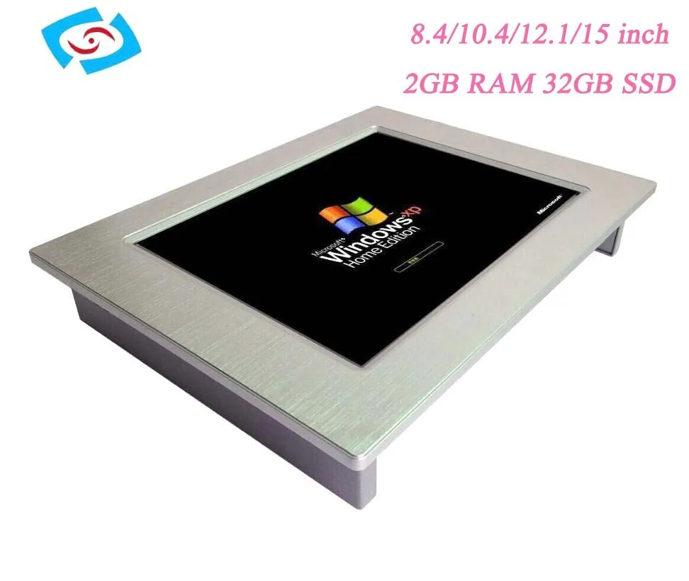 

2*USB 2.0 Fanless 8.4inch All in one panel computer PC 32G SSD 2G RAM touchscreen overlay