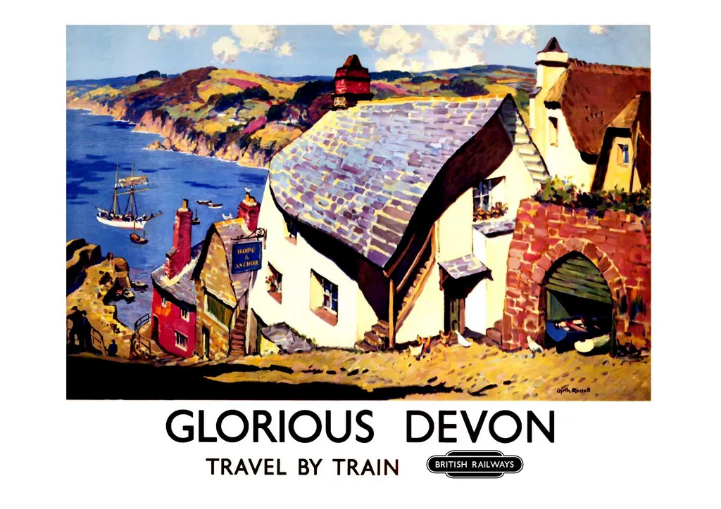 Винтажный постер путешествия Туризм британская железная дорога glorius devon
