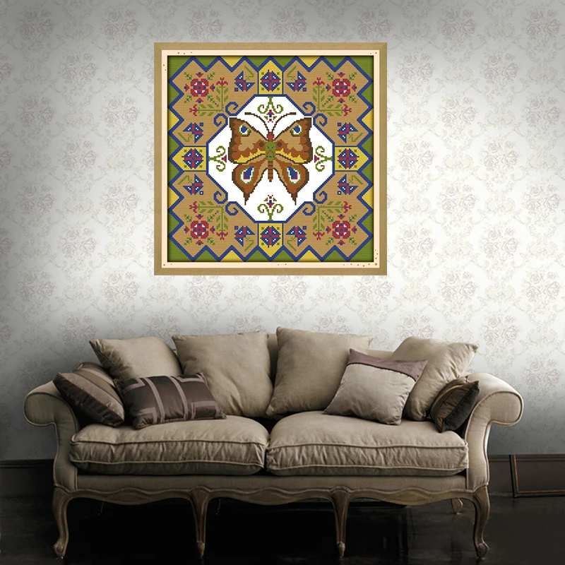 Joy Sunday Beautiful Butterfly J229 Counted Cross Stitch DMC 11CT 14CT Cross-Stitch Kit DIY Handmade Embroidery for Needlework | Дом и сад