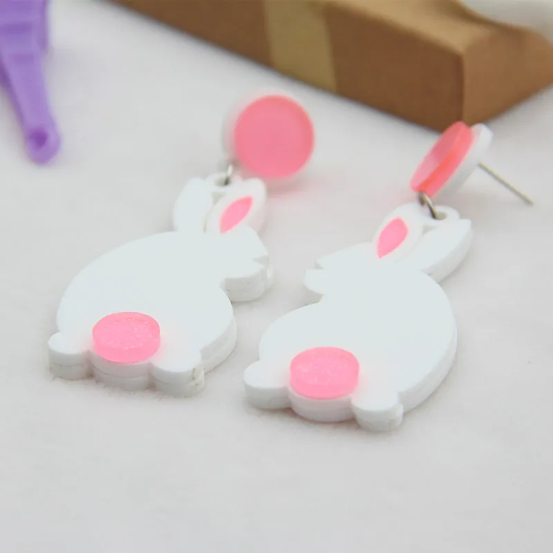 FISHPEACH Новое поступление Длинные акриловые висячие серьги с животными для женщин