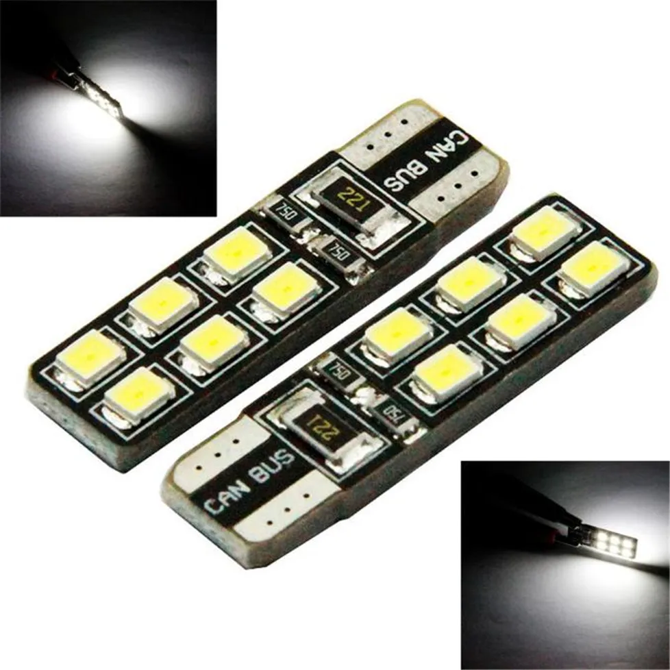 2017 Прямая поставка 2 шт T10 12SMD светодиодный автомобильный купольный светильник