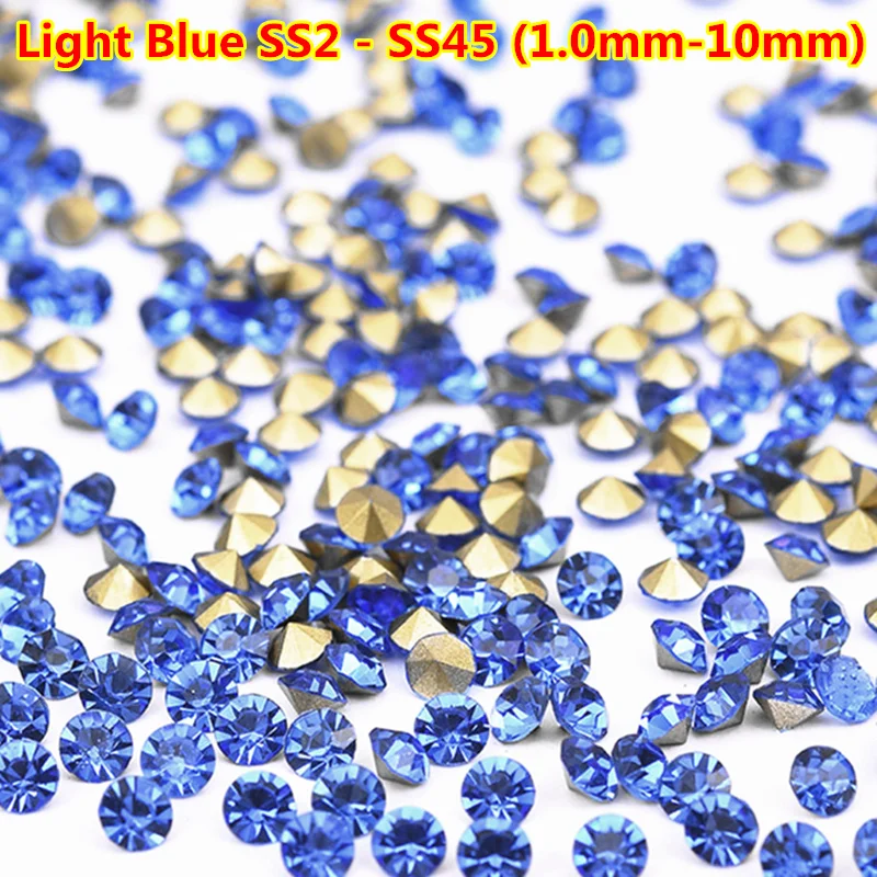 1440 штук 27 цветов Pointback Czech Crystal Rhinestones Nail Art Strass ss6 1,9 мм - 2 мм Pointed Foiled Back Faceted Decor on.
